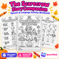 The Scarecrow Book Companion by Speech O'Clock, cover showing the activity workbook pages, 19 printable pages, instant PDF download